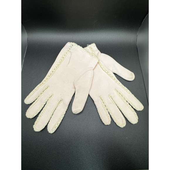 Max Mayer’s Gloves Accessories - Vintage Max Mayer's Gloves Pink With Lace - Size 8 1/2